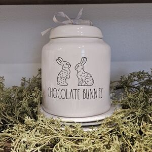 Rae Dunn White Chocolate Bunnies Canister